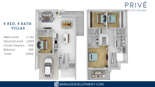 4 Bed Villa - Floor Plan 3D